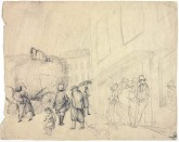 Уличная сцена в Москве во время дождя