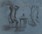 Gambler Squeezing his Head with his Hands