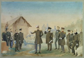 Николай I на работах в Петергофе