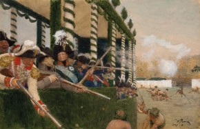 Александр I и Наполеон I в Эттерсберге близ Веймара на охоте, данной герцогом Саксен-Веймарским 6 октября 1808 года