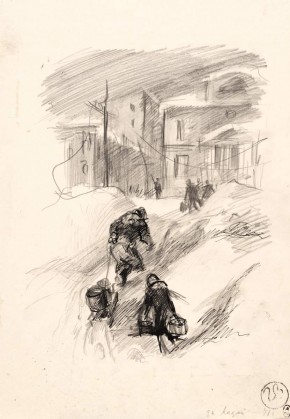 За водой. Набросок на бытовую тему с натуры