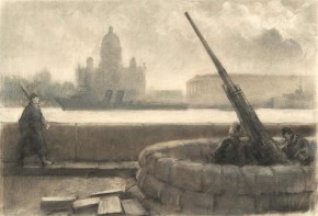 Зенитка на набережной Невы