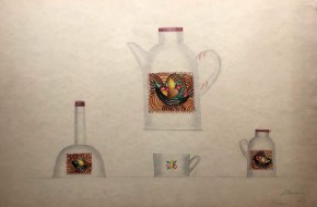 Эскиз росписи сервиза «Лукошко». Форма «Нева-2»