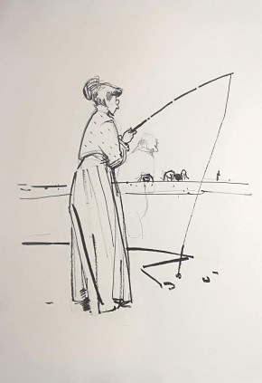 Эскиз заставки к рассказу А. П. Чехова «Дочь Альбиона» для сборника «Пестрые рассказы»