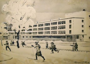 Школьники зимой