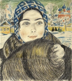 Молодая купчиха в клетчатом платочке