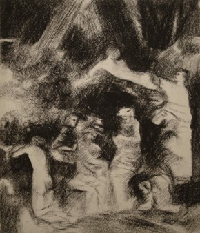 Композиция с летящей женской фигурой