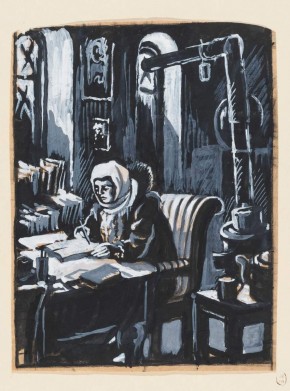 В комнате (за работой)