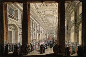 Прием Екатериной II турецкого посольства в Большом зале Зимнего дворца 13 октября 1793 года