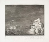 Иллюминация 28 октября 1770 «Корабль и отверстие каменного утеса, сквозь которое видно каменное строение, лес, гора и по дороге едущая карета»