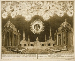 Фейерверк 23 июля 1775 на Ходынском поле в Москве по случаю мира с Турцией