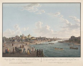 Вид Яузского моста и дома Шапкина в Москве