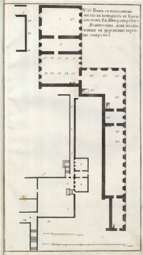 № 10. План Кремлевского дворца с указанием мест участников церемонии