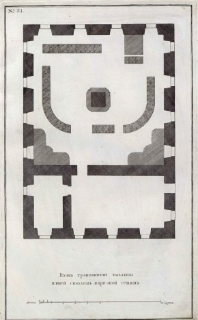 № 31. План Грановитой палаты с расположением в ней пиршественных столов