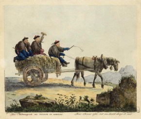 Трое китайцев на телеге с кожами