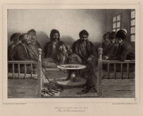 Карасубазар. Крым. Армяне и татары в кафе. «Armeniens et Tatars ...»