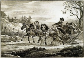 Путешественник в кибитке, или Сани, запряженные тройкой