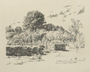 С. Михайловское. Руины дома Пушкина и домик няни