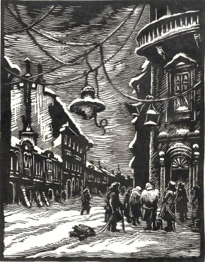 Ленинград зимой 1941-42 г. Слушают сводки с фронта