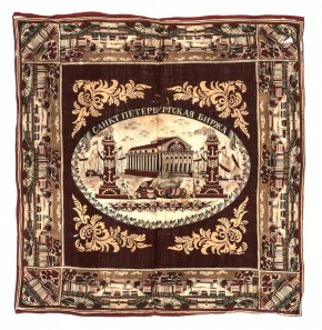 Платок с изображением здания Биржи в Санкт-Петербурге