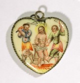 Образок-сердечко «Крещение Христа. Бичевание Христа»