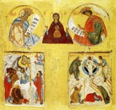 Богоматерь Знамение, Давид, Соломон, Вход в Иерусалим и Преображение