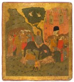 Икона двусторонняя. Воскрешение Лазаря и Вход в Иерусалим