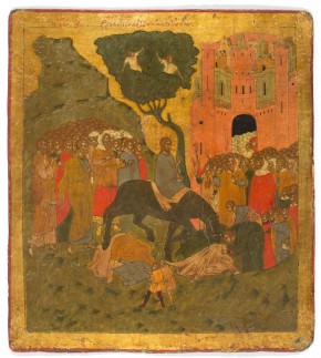 Икона двусторонняя. Воскрешение Лазаря и Вход в Иерусалим