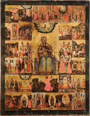 Похвала Богоматери с Акафистом в 24 клеймах