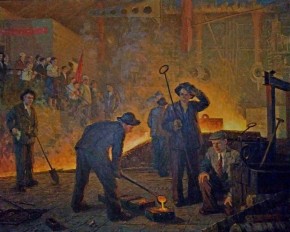 Первая плавка чугуна на Череповецком металлургическом заводе 24 августа 1955 г.