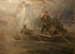 На переправе (Герой Советского Союза Ф.П.Ахаев)