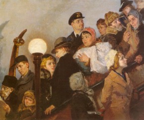 На эскалаторе. Московское метро