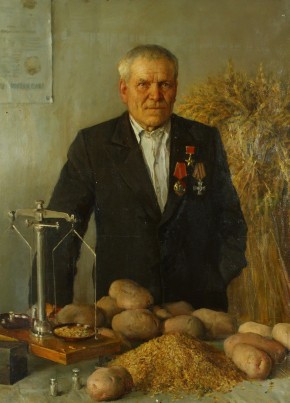 Портрет бригадира колхоза им. Пушкина Гатчинского района Ленинградской области Героя Социалистического труда Дмитриева В. Д.