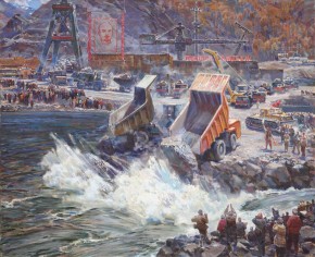 Перекрытие Енисея в Саянах