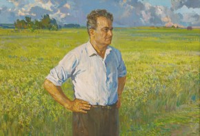 Портрет заслуженного работника культуры, директора Большеуринского совхоза А. И. Ярошенко