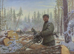 Богатырь леса. Портрет знатного лесоруба А. П. Готчиева