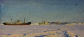 На подходе к Мирному. «Обь» и «Кооперация» в припае. Антарктида