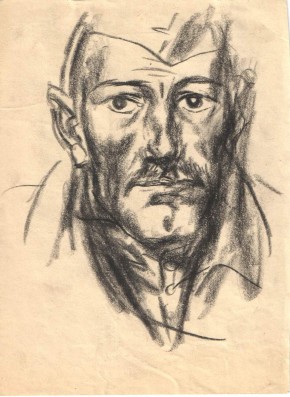 Голова солдата. Набросок к картине "Дома"