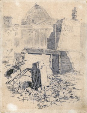 Развалины перед Рейхстагом. Берлин