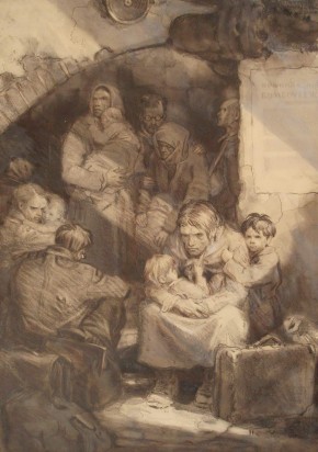 Кочергин Н.М. Дежурная. Из серии "Ленинград в блокаде". 1960