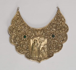 Цата с изображением святого Александра Свирского с припадающим Алексеем от иконы «преподобный Александр Свирский с житием»