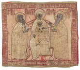 Пелена «Богоматерь Печерская, с Антонием и Феодосием Печерскими»