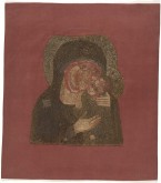 Шитая икона «Богоматерь взыграние Младенца»