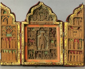 Феодор Стратилат в житии, с праздниками и святыми. Складень-кузовок