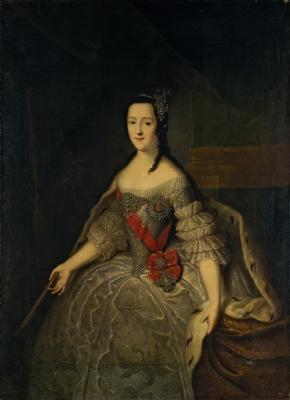 Портрет великой княгини Екатерины Алексеевны с веером в руке