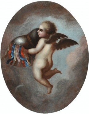 Плафон овальный «Амур, несущий латы»