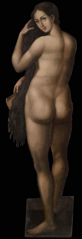 Женщина, расчесывающая волосы