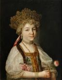 Портрет великой княжны Александры Павловны в русском костюме