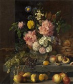 Натюрморт с цветами и фруктами