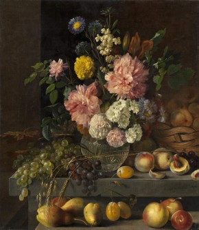Натюрморт с цветами и фруктами